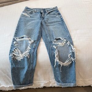 American Eagle Outfitters Ripped Blue Boyfriend Jeans